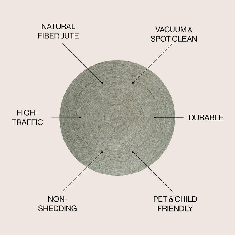 Zara Braided Coastal Cottage Round Jute Round Rug