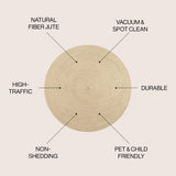 Zara Braided Coastal Cottage Round Jute Round Rug