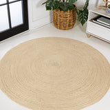 Zara Braided Coastal Cottage Round Jute Round Rug