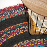 Abyss Braided Bohemian Coastal Round Jute Area Rug