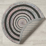 Abyss Braided Bohemian Coastal Round Jute Area Rug White/Multi / Round / 5' Round – BACK