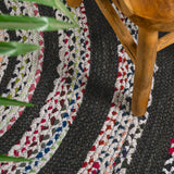 Abyss Braided Bohemian Coastal Round Jute Area Rug