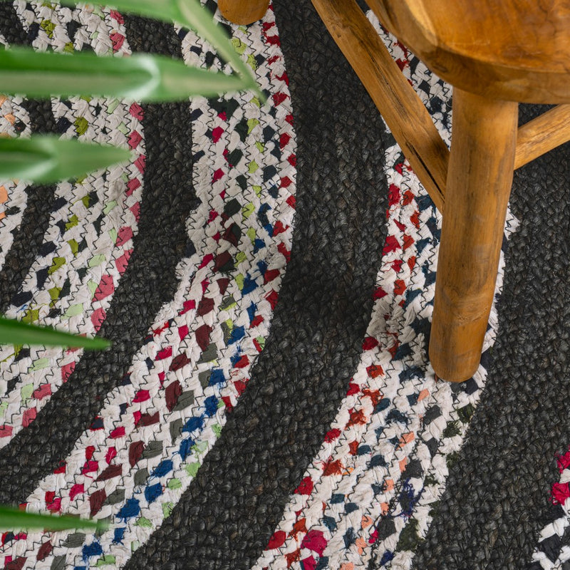 Abyss Braided Bohemian Coastal Round Jute Area Rug
