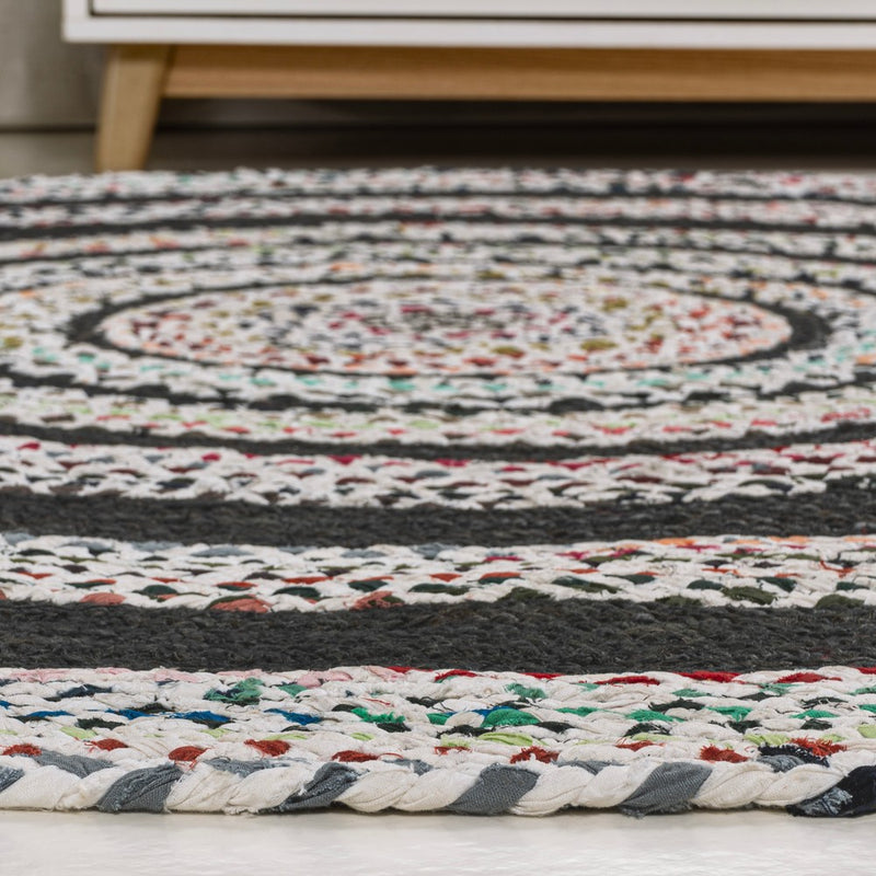 Abyss Braided Bohemian Coastal Round Jute Area Rug