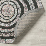 Abyss Braided Bohemian Coastal Round Jute Area Rug White/Multi / Round / 6' Round – BACK