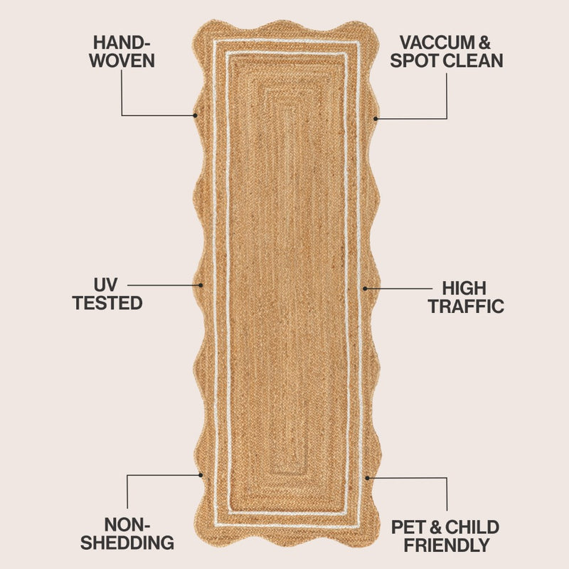 Seaside Cottage Scallop Edge Jute Area Rug