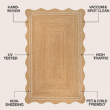 Seaside Cottage Scallop Edge Jute Area Rug