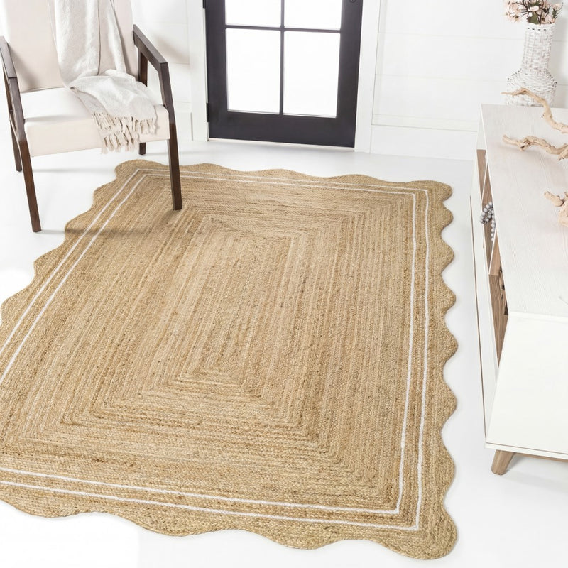 Seaside Cottage Scallop Edge Jute Area Rug