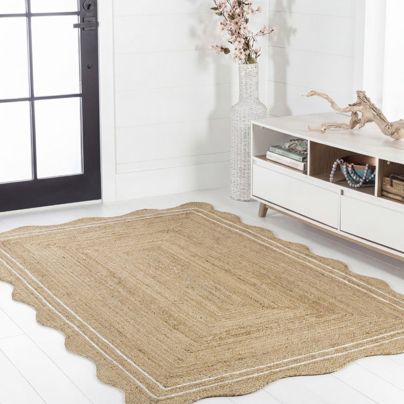 Seaside Cottage Scallop Edge Jute Area Rug