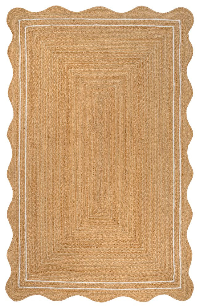 Seaside Cottage Scallop Edge Jute Area Rug