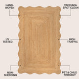 Seaside Cottage Scallop Edge Jute Area Rug