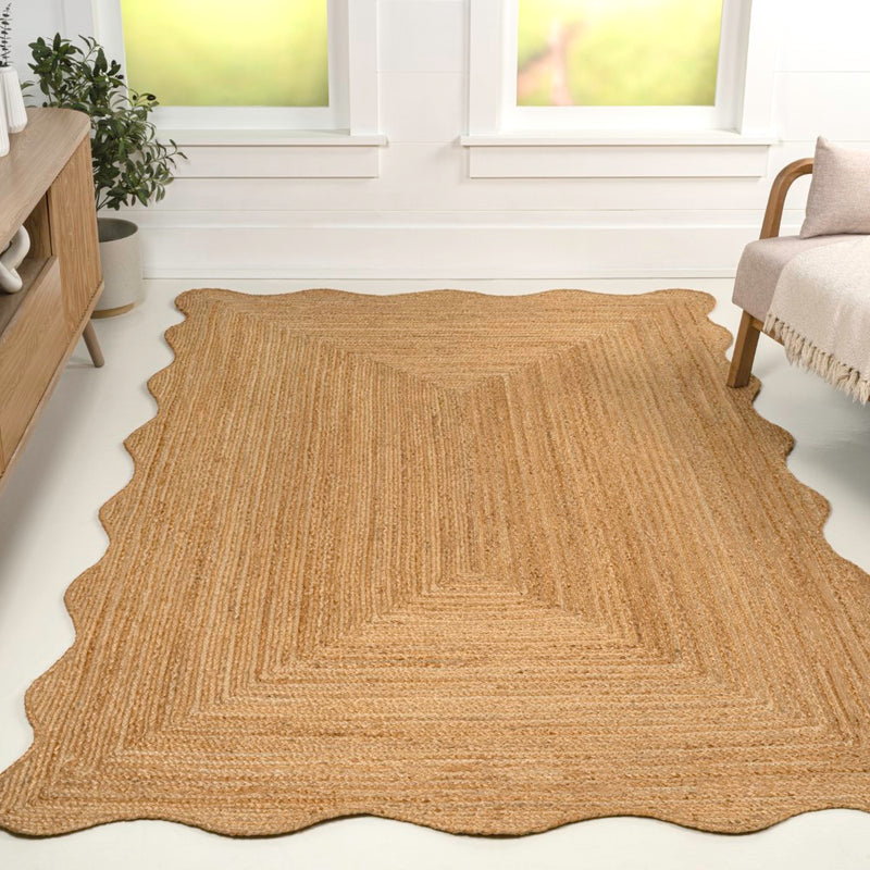 Seaside Cottage Scallop Edge Jute Area Rug