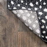 Antelope Modern Animal Area Rug Black/Cream / Runner / 2' X 8' – BACK