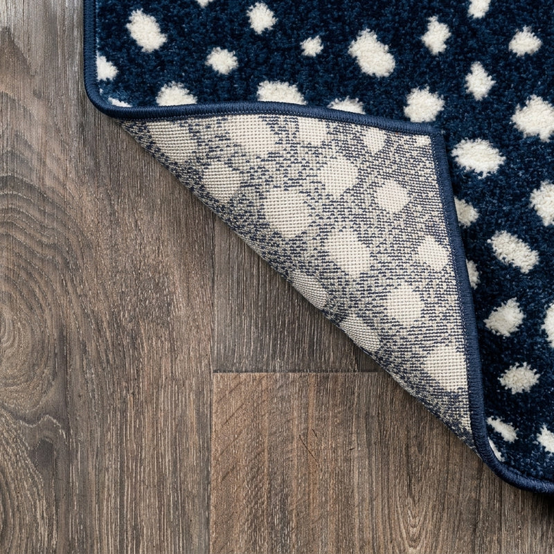Antelope Modern Animal Area Rug Navy/Cream / Runner / 2' X 8' – BACK