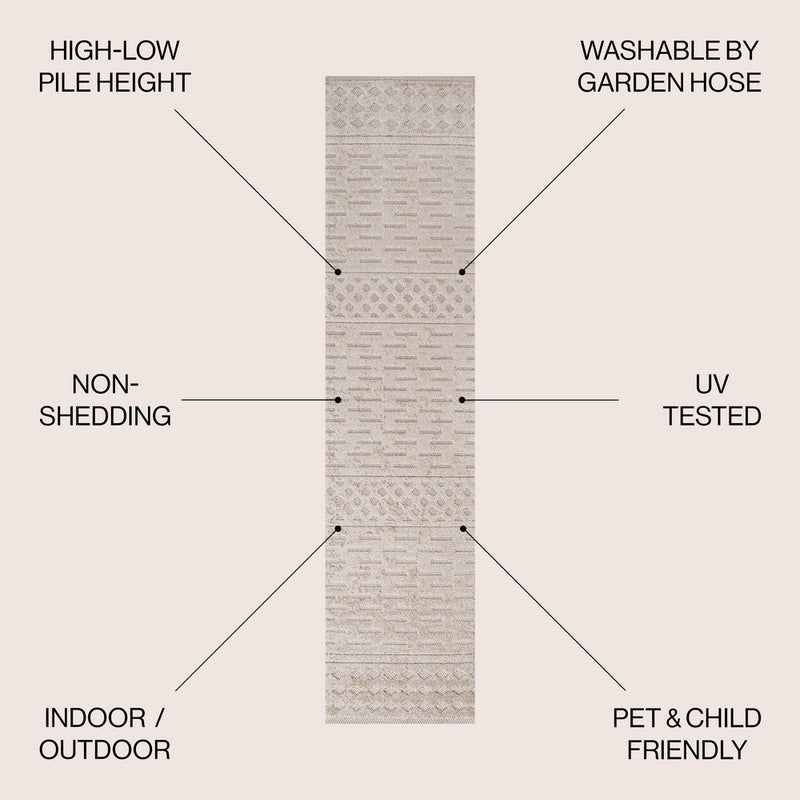 Xlendi High-low Pile Moroccan Geometric Indoor/outdoor Area Rug