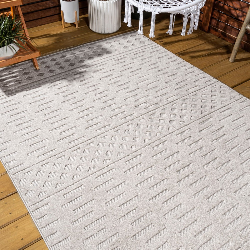 Xlendi High-low Pile Moroccan Geometric Indoor/outdoor Area Rug
