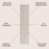 Rabat High-low Pile Mini-diamond Trellis Area Rug