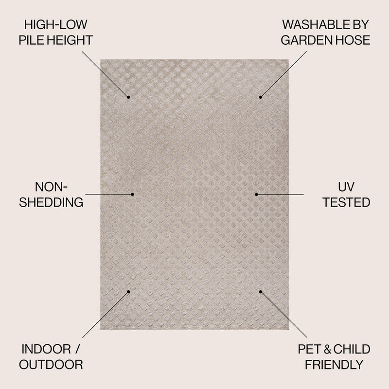 Rabat High-low Pile Mini-diamond Trellis Area Rug