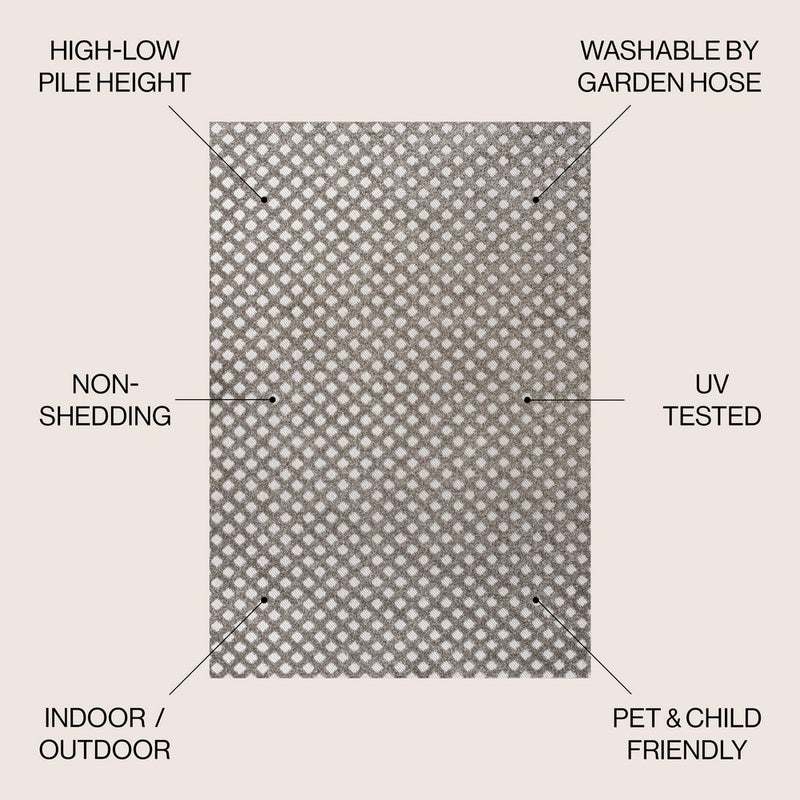 Rabat High-low Pile Mini-diamond Trellis Area Rug