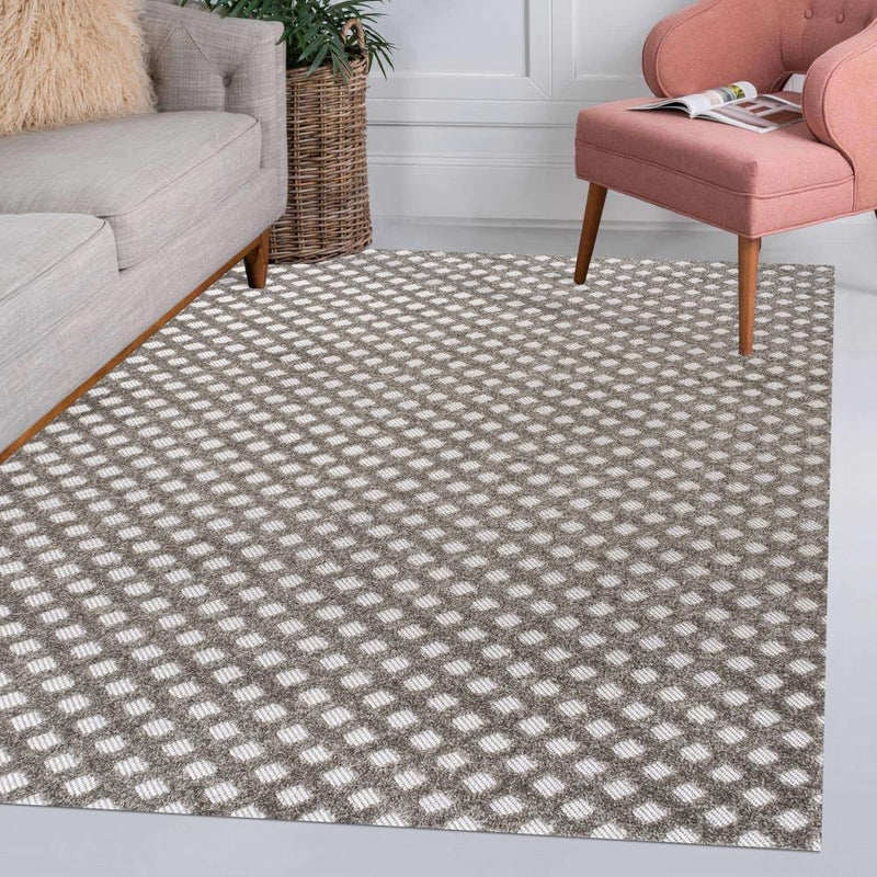 Rabat High-low Pile Mini-diamond Trellis Area Rug