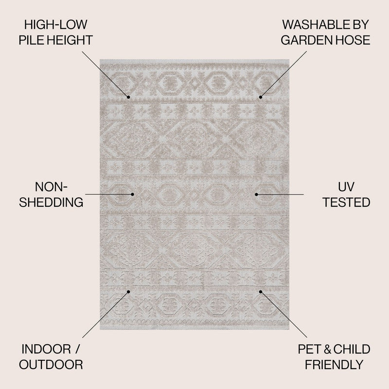 Citta High-low Pile Mediterranean Tile Area Rug