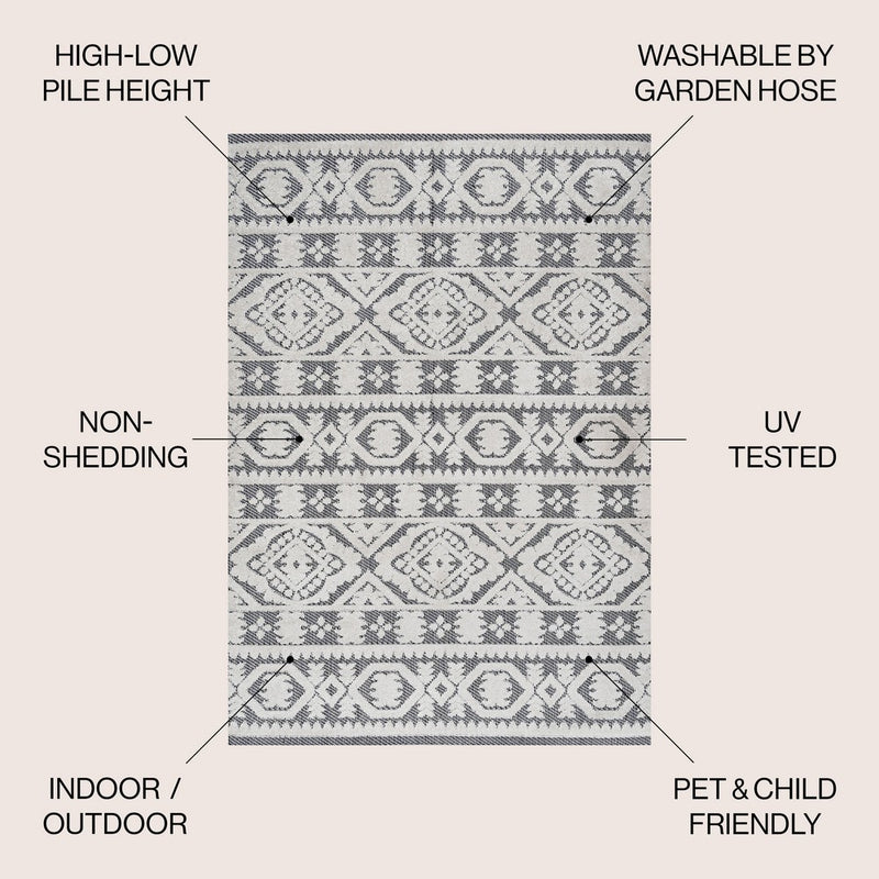 Citta High-low Pile Mediterranean Tile Area Rug