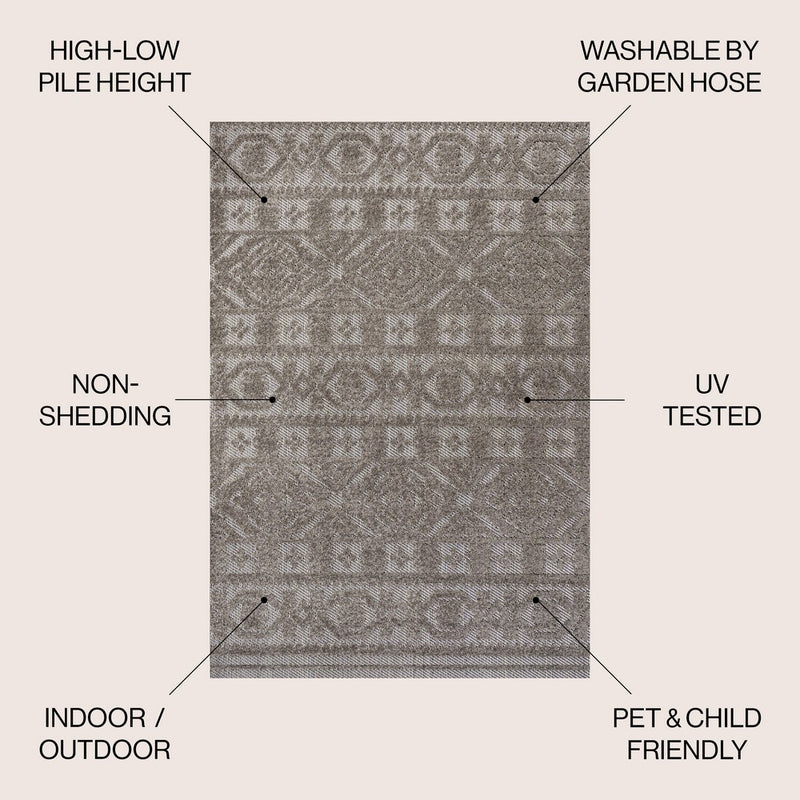 Citta High-low Pile Mediterranean Tile Area Rug