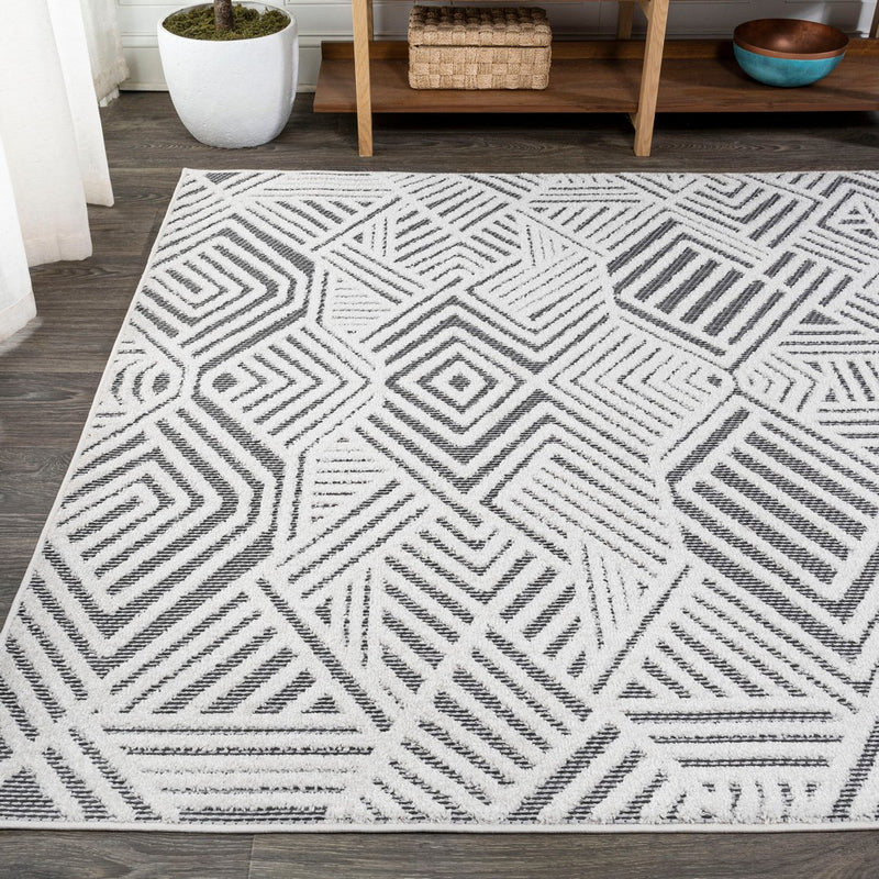 Jordan High-low Pile Art Deco Geometric Indoor/outdoor Area Rug
