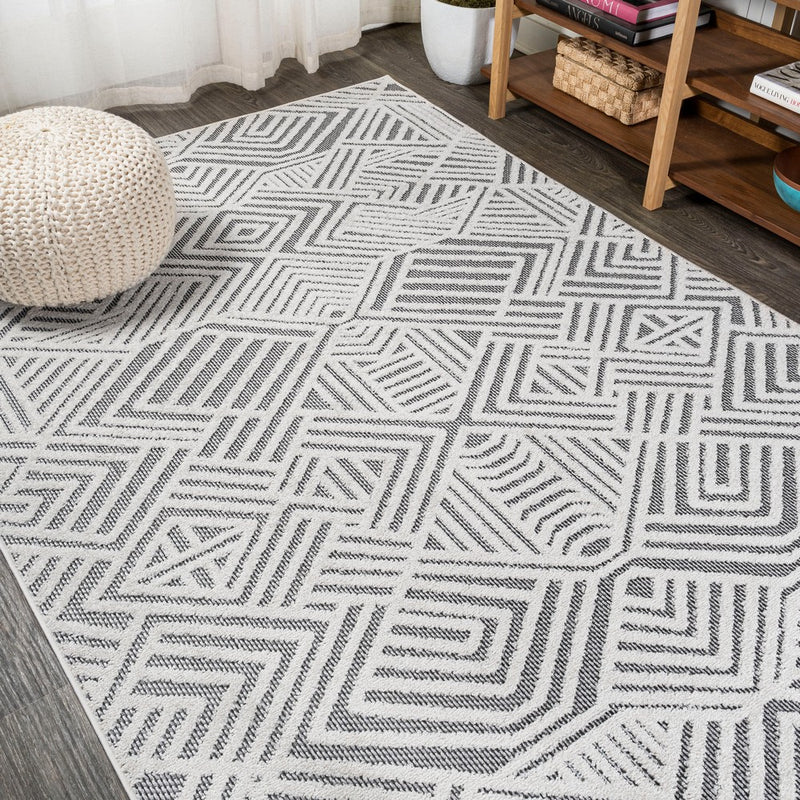 Jordan High-low Pile Art Deco Geometric Indoor/outdoor Area Rug