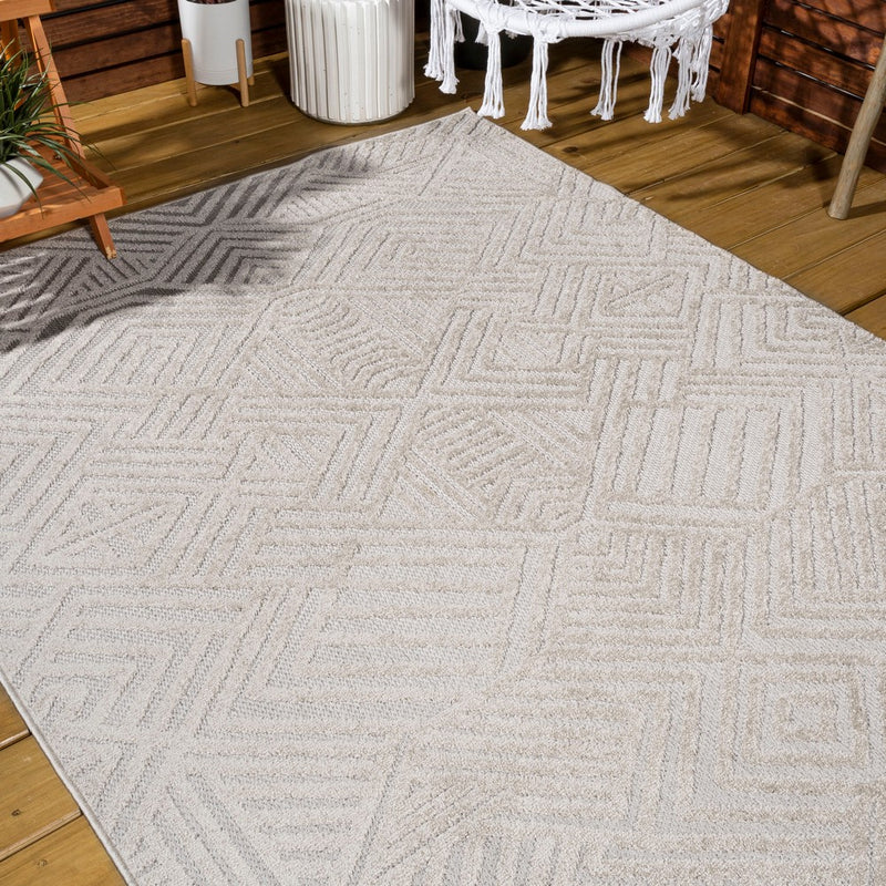 Jordan High-low Pile Art Deco Geometric Indoor/outdoor Area Rug