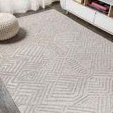 Jordan High-low Pile Art Deco Geometric Indoor/outdoor Area Rug