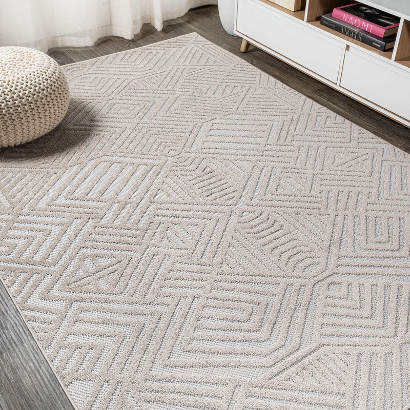 Jordan High-low Pile Art Deco Geometric Indoor/outdoor Area Rug