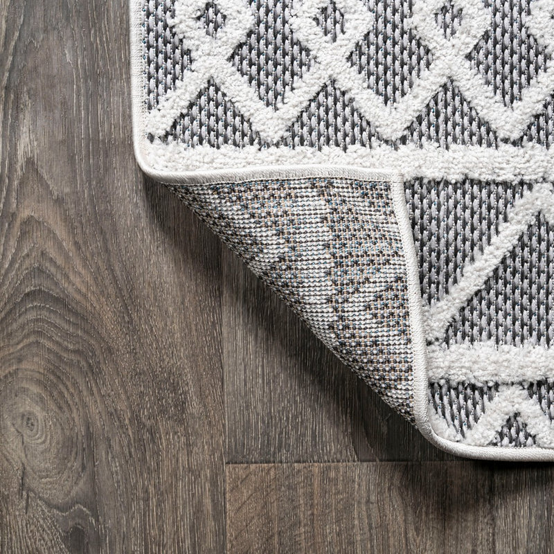 Aylan High-low Pile Knotted Trellis Geometric Indoor/outdoor Area Rug