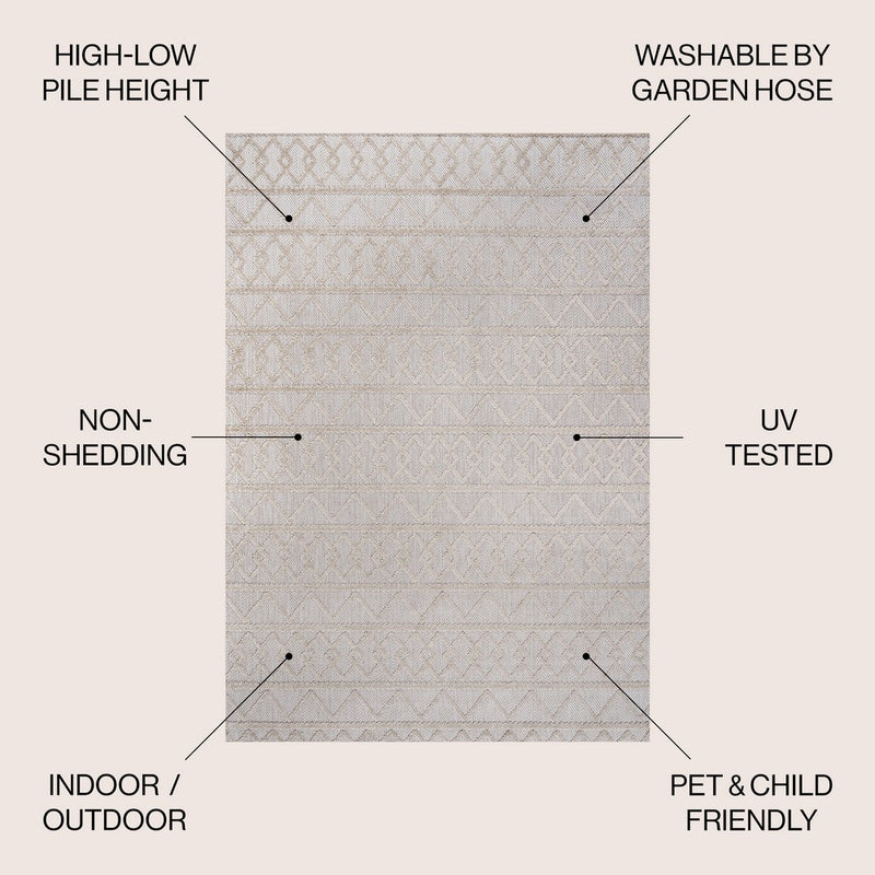 Aylan High-low Pile Knotted Trellis Geometric Indoor/outdoor Area Rug