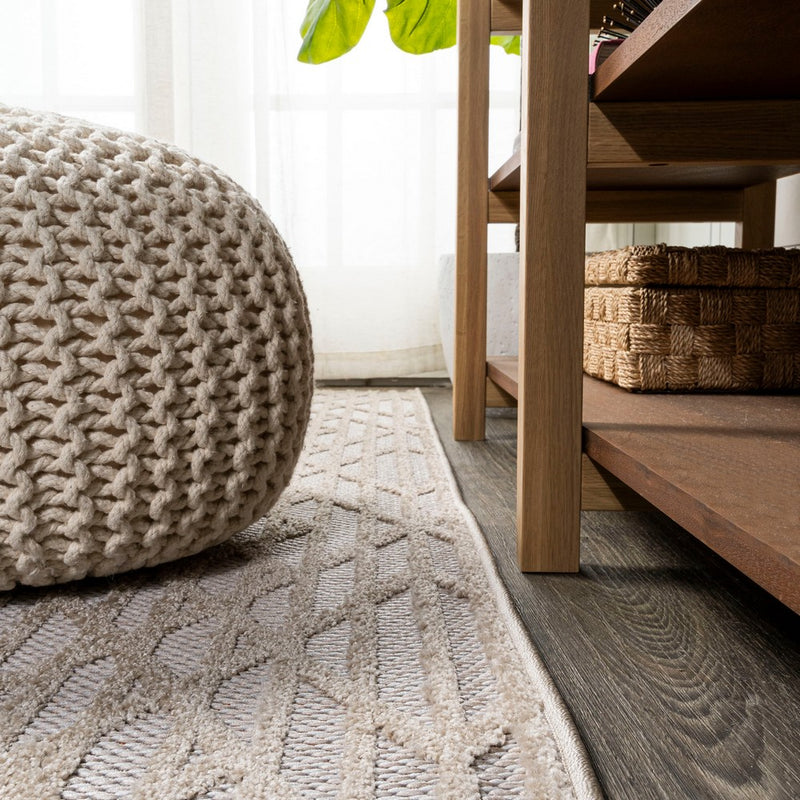Ararat High-low Pile Moroccan Diamond Modern Indoor/outdoor Area Rug