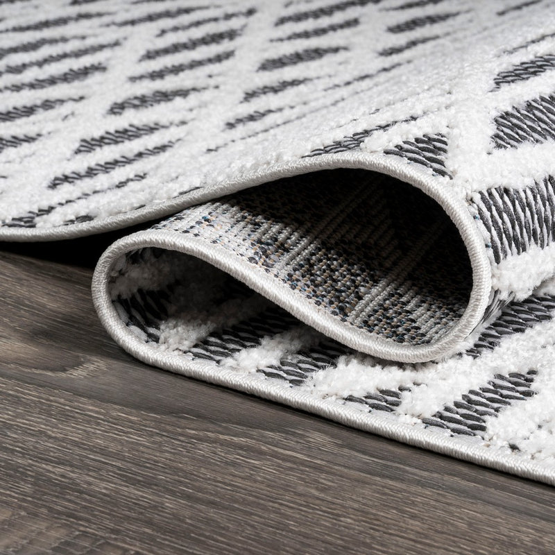 Ararat High-low Pile Moroccan Diamond Modern Indoor/outdoor Area Rug