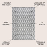 Ararat High-low Pile Moroccan Diamond Modern Indoor/outdoor Area Rug