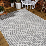 Ararat High-low Pile Moroccan Diamond Modern Indoor/outdoor Area Rug