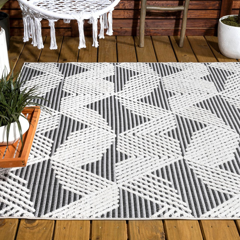 Jazz High-low Pile Art Deco Geometric Indoor/outdoor Area Rug