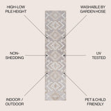 Sumak High-low Pile Neutral Diamond Kilim Area Rug