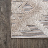 Sumak High-low Pile Neutral Diamond Kilim Area Rug