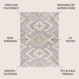 Sumak High-low Pile Neutral Diamond Kilim Area Rug