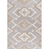 Sumak High-low Pile Neutral Diamond Kilim Area Rug