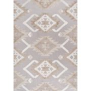 Sumak High-low Pile Neutral Diamond Kilim Area Rug