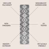 Sumak High-low Pile Neutral Diamond Kilim Area Rug