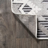 Sumak High-low Pile Neutral Diamond Kilim Area Rug