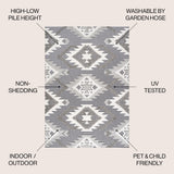 Sumak High-low Pile Neutral Diamond Kilim Area Rug