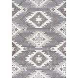 Sumak High-low Pile Neutral Diamond Kilim Area Rug