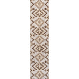Sumak High-low Pile Neutral Diamond Kilim Area Rug