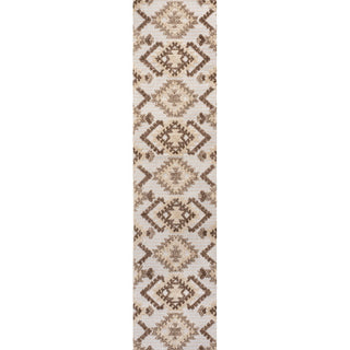 Sumak High-low Pile Neutral Diamond Kilim Area Rug